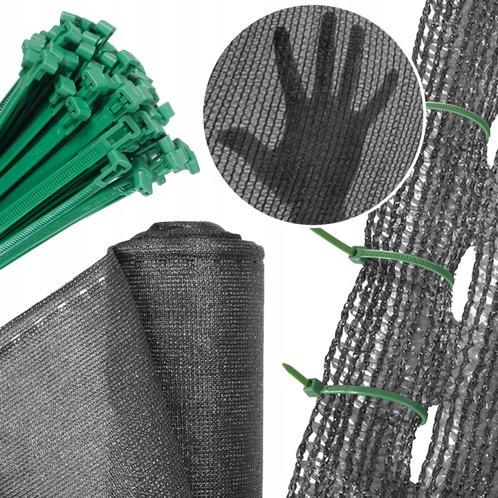 SIATKA CIENIUJĄCA 90% MASKUJĄCA MATA OSŁONOWA NA OGRODZENIE PŁOT 1,5x25m UV