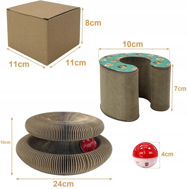 Drapak Dla Kota Zabawka Interaktywna Drapak z Piłką i Tunelem + Kocimietka