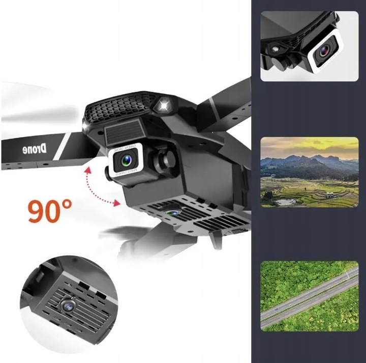 DRON PRO 2x KAMERA 4K ZAWIS 200M UNIKANIE PRZESZKÓD WIFI TORBA PILOT