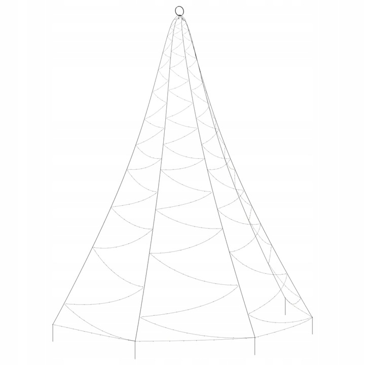 Choinka ścienna z hakiem, 720 punktów LED, niebies