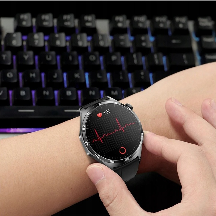 ZEGAREK MĘSKI SMARTWATCH AMOLED 466x466 EKG GLUKOZA CIŚNIENIE TEMPERATURA