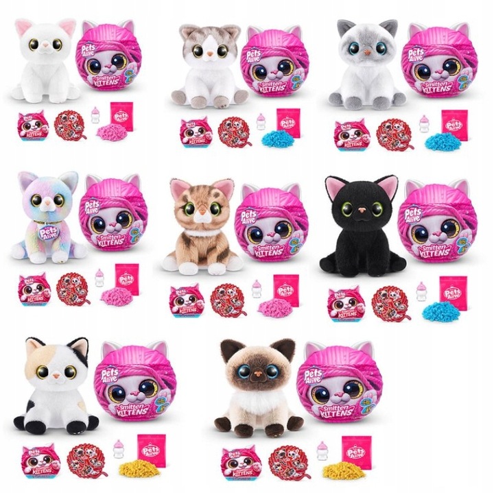 Zuru Pets Alive Smitten Kittens Interaktywny Pluszowy Kotek Niespodzianka