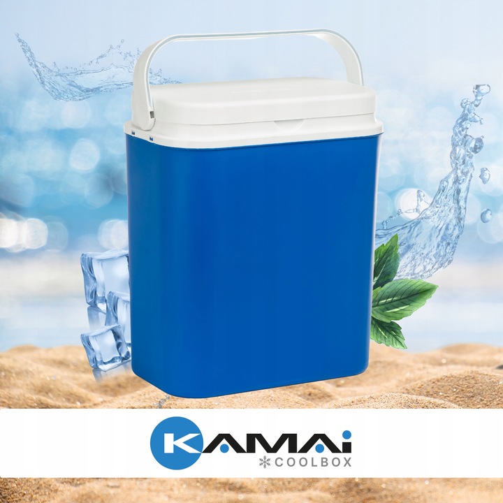 CHŁODZIARKA LODÓWKA 18L od KAMAI: NIEBIESKA, WZMOCNIONA RĄCZKA, made in EU