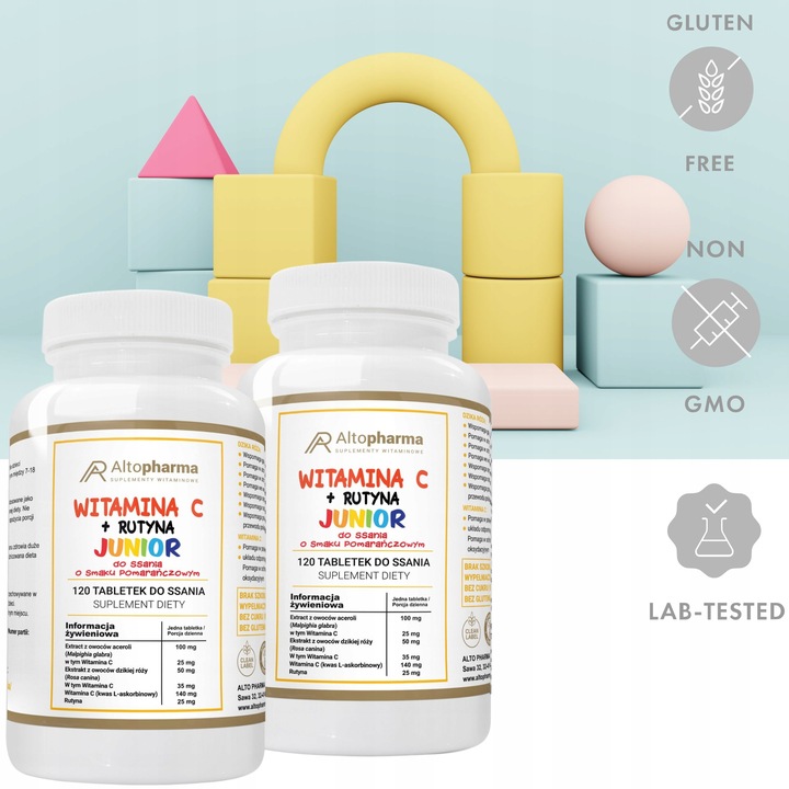 WITAMINA C + RUTYNA DLA DZIECI DO SSANIA 2x120tab