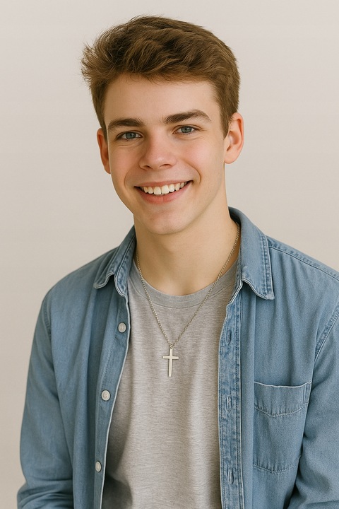 SREBRNY ŁAŃCUSZEK Z KRZYŻYKIEM POLEROWANA STAL CHIRURGICZNA + SZKATUŁKA