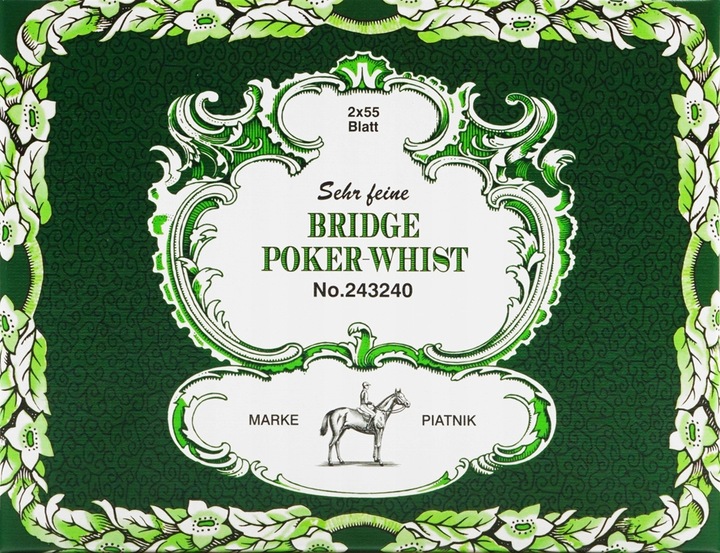 Karty podwójne, liście dębu. Piatnik