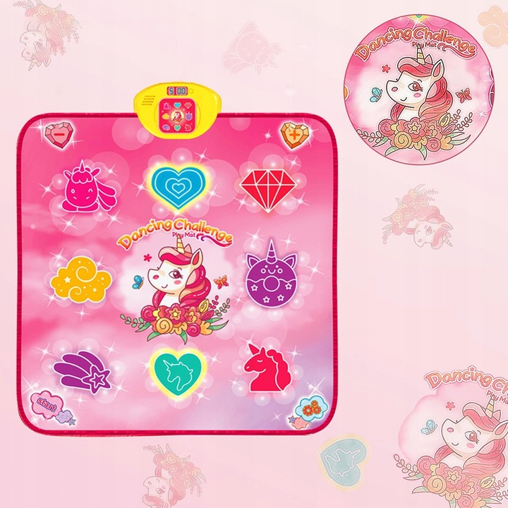 JEDNOROŻEC MATA DO TAŃCA MUZYCZNEGO DLA DZIECI 5 TRYBÓW 3 POZIOMY 100x87cm