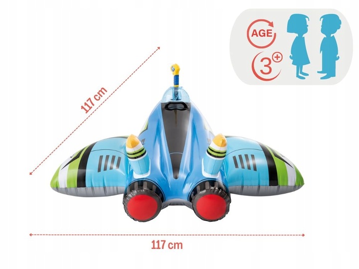 Materac do Pływania Dmuchany SAMOLOT Niebieski Intex 57536 MODEL 2025