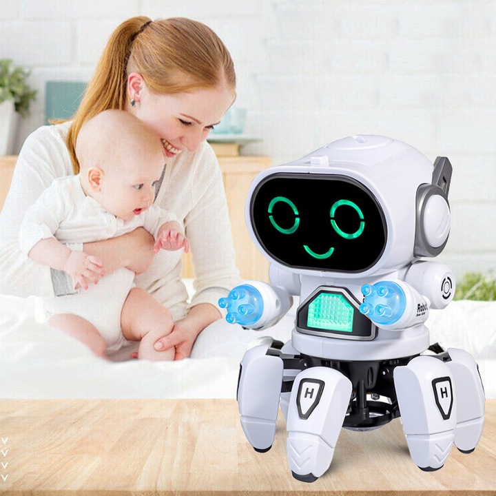 INTERAKTYWNY TAŃCZĄCY ROBOT DISCO LED DLA DZIECI tańczy na 6 nogach PREZENT