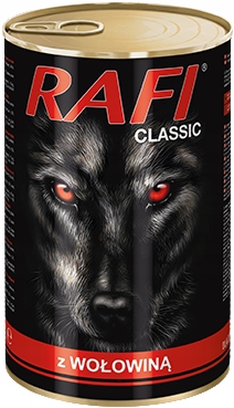 Mokra karma dla psa puszka Rafi Classic mix smaków 1240g - 18 sztuk