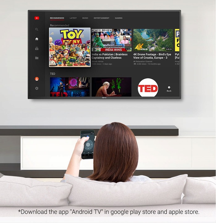 TELEWIZOR METZ 32 CALE 32MTC6100Z SMART ANDROID TV DVB T T2 HEVC WIFI