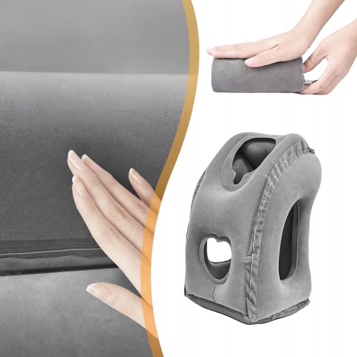 PODUSZKA PODRÓŻNA POMPOWANA DO SAMOLOTU POCIĄGU AUTA DUŻA WYGODNA DMUCHANA