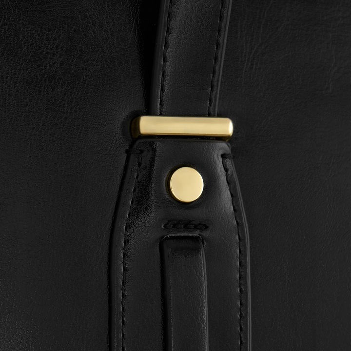 BETLEWSKI duża torebka Damska do ręki i ramię czarna pojemna suwak a4