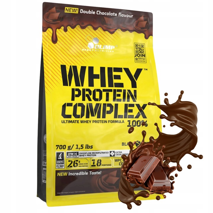 BIAŁKO WHEY wpc 100 Olimp protein + complex 700g smak - PODWÓJNA CZEKOLADA