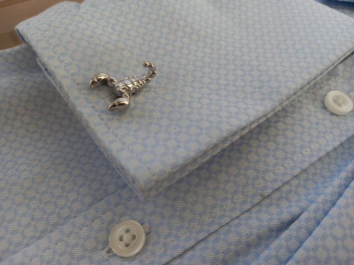 Spinki do mankietów koszuli srebrny Skorpion