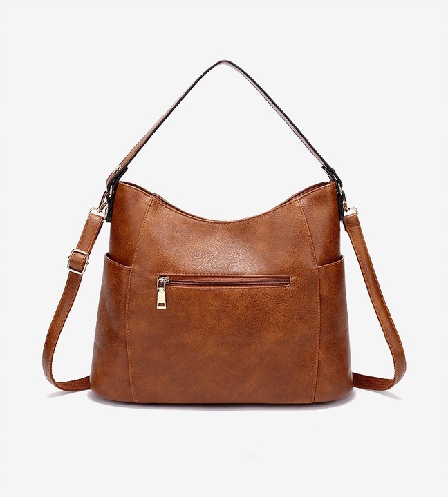 Torebka Duża BRĄZOWA Damska Pojemna Do pracy A4 Torba