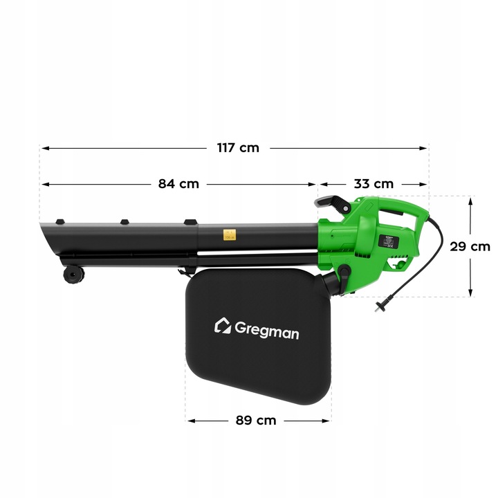 Elektryczna Dmuchawa Odkurzacz do LIŚCI Picker 30 Rozdrabniacz Gregman