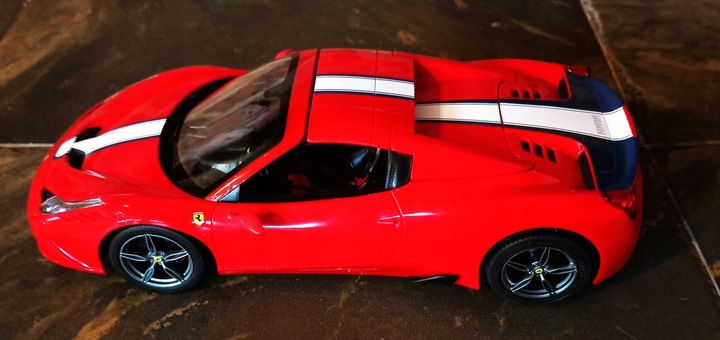Autko Zdalnie Sterowane FERRARI 458 SZYBERDACH NA PILOT Rastar Samochód RC