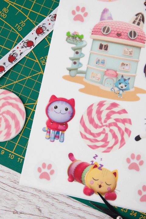 Wydruk Tort KOCI DOMEK GABI 17 El + GRATIS Tabliczka Napis Opłatek