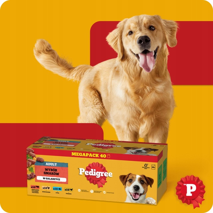 MOKRA KARMA DLA PSA PEDIGREE MIX SMAKÓW W GALARETCE SASZETKI 40X100 G