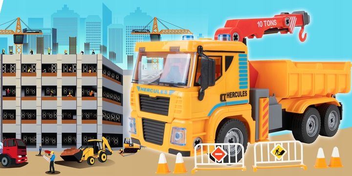 DZWIG AUTO DO SKRĘCANIA MONTAŻU MAŁY MAJSTERKOWICZ W WALIZCE DLA DZIECI