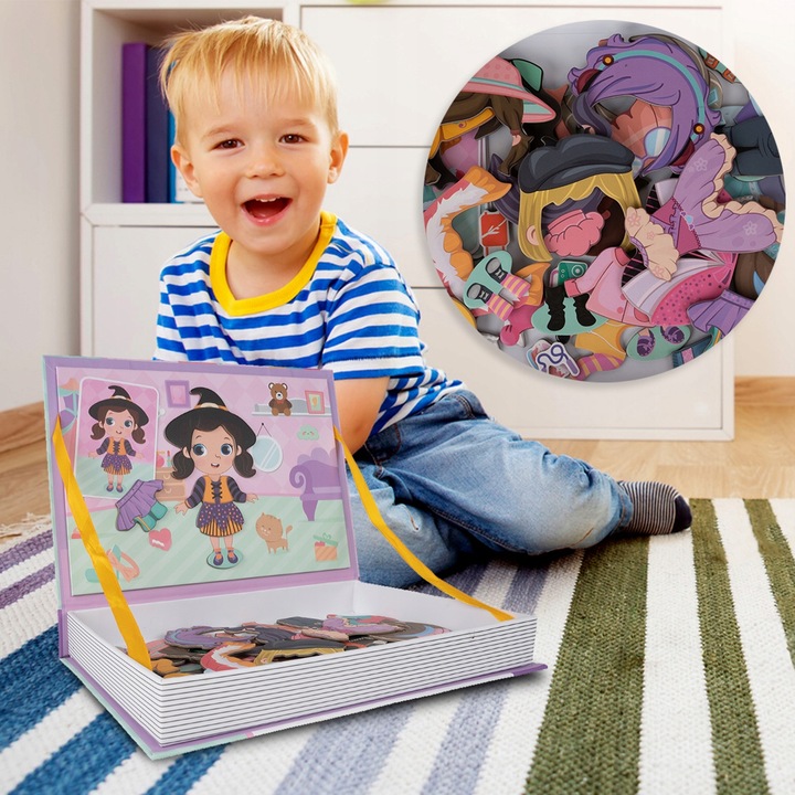 Książka układanka magnetyczna Lalka Ubieranie Dziewczynki Puzzle dla Dzieci