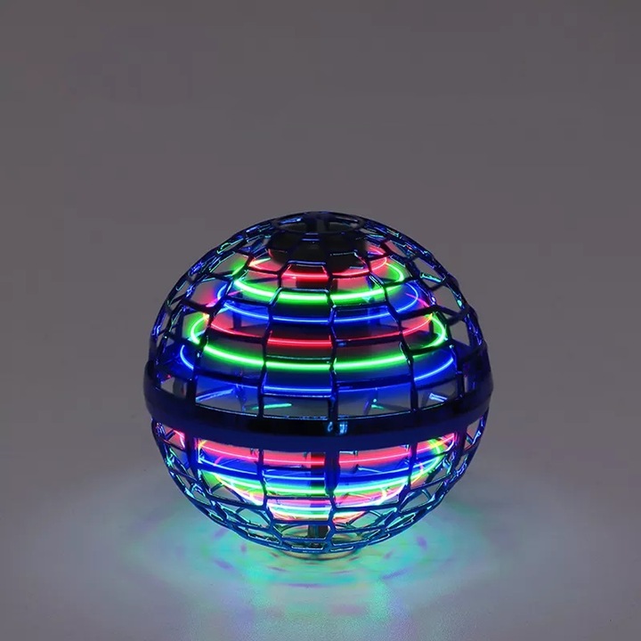 LATAJĄCY DYSK UFO MINI DRON PIŁKA KULA ŚWIECĄCA LED FLYNOVA SPINNER KULA