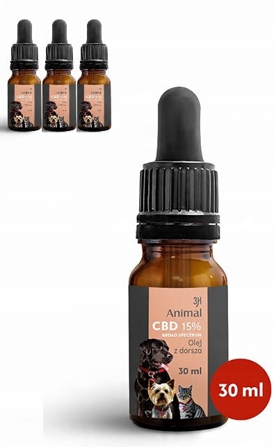 CBD 15% Broad Spectrum OLEJEK KONOPNY DLA PSÓW PSA KOTÓW KOTA OD PRODUCENTA