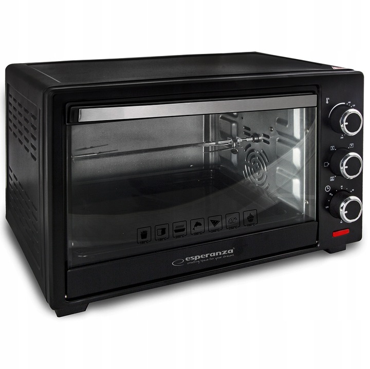 PIEKARNIK ELEKTRYCZNY Z KONWEKCJĄ ROŻNEM I RUSZTEM 25L TERMOOBIEG TERMOSTAT