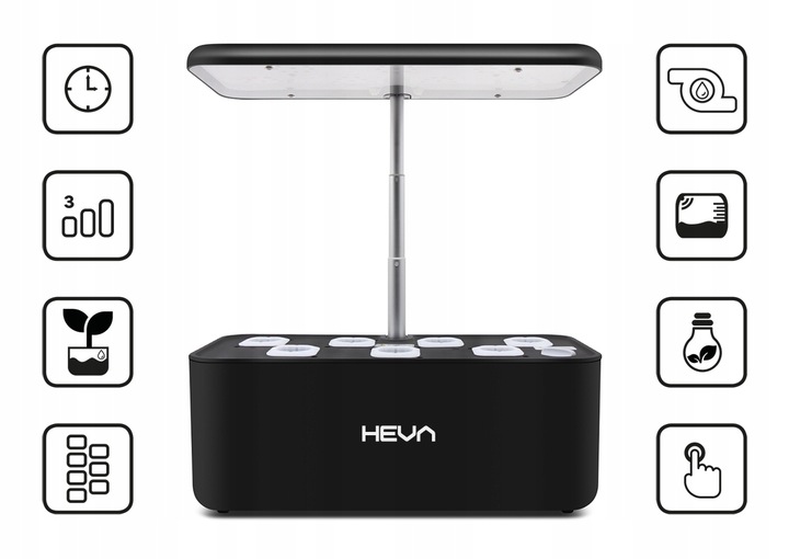 Doniczka hydroponiczna HEVA samopodlewająca idealna na zioła LED wzrost