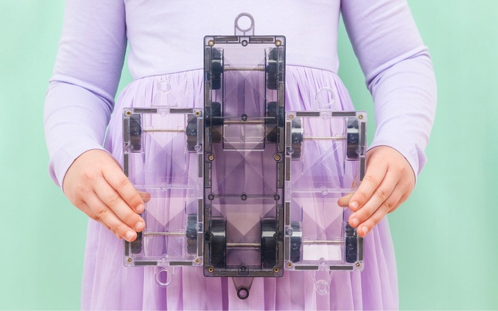 KREATYWNE KLOCKI MAGNETYCZNE POCIĄG 50 EL PASTEL TRANSPORT PACK CONNETIX