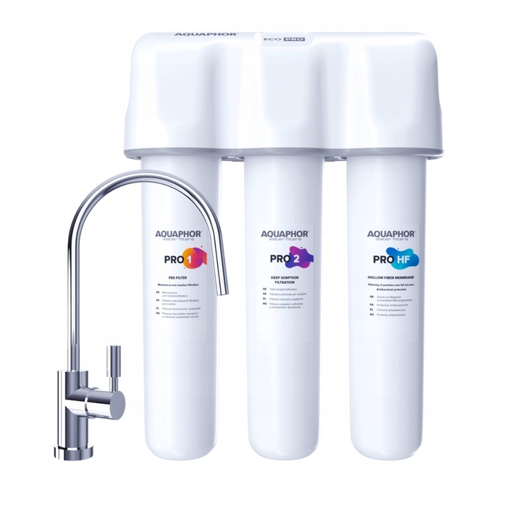 Aquaphor Eco Pro filtr wody pod zlew + kran, kompletny filtr wody z kranem