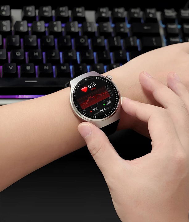 Zegarek Smartwatch AMOLED POMIAR CURKU EKG Glukoza BMI ROZMOWY CIŚNIENIE
