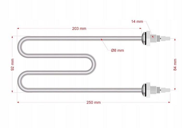 Grzałka do parnika 1400W typ-M Univversal MR04-021