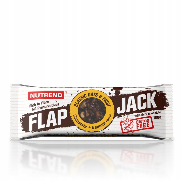 20 x BATON ENERGETYCZNY NUTREND FLAPJACK 100G CZEKOLADA BANAN BEZGLUTENOWY