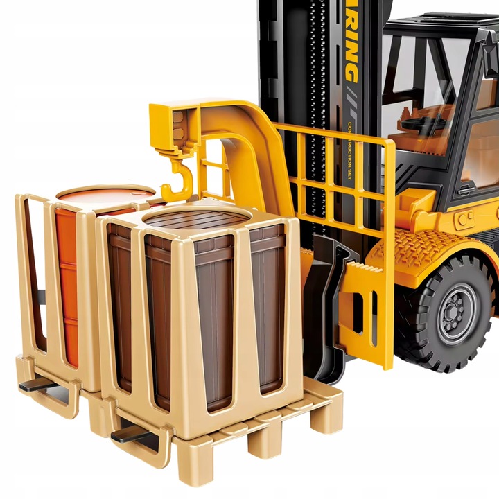 Auto Wózek Widłowy Żółty 1:16 Ruchome Elementy Efekty Świetlne I Dźwiękowe