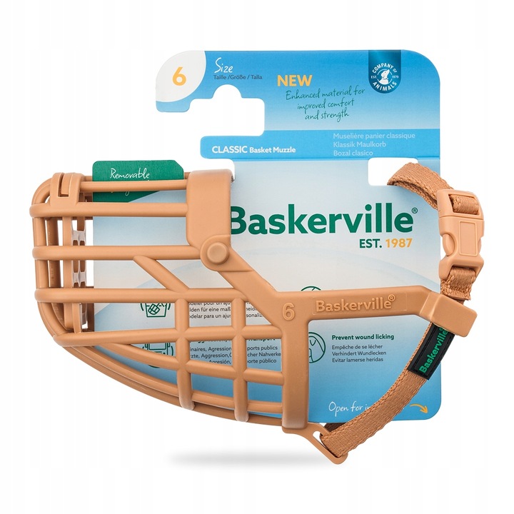 BASKERVILLE CLASSIC 6 KAGANIEC FIZJOLOGICZNY dla Psa z OSŁONĄ M/24/7cm