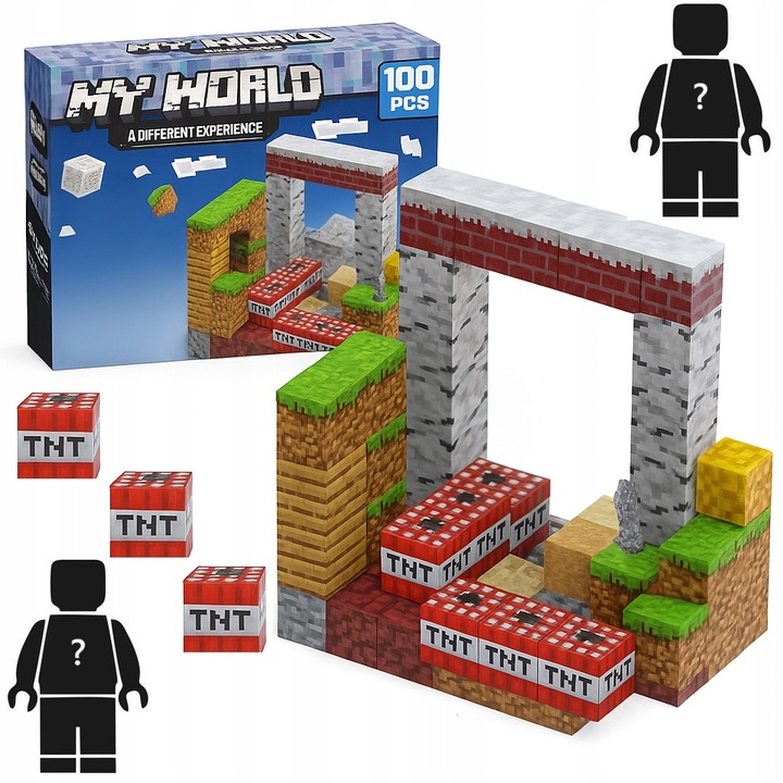 KLOCKI MAGNETYCZNE SZEŚCIANY BLOKI KLOCKI PIKSELE 100KLOCKÓW W TYM 2LUDZIKI