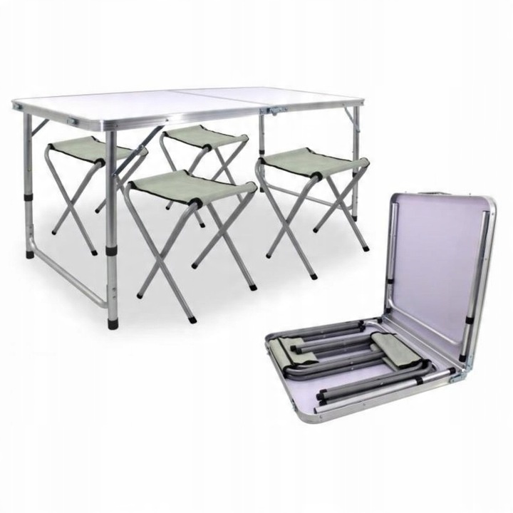 Stolik turystyczny + 4 krzesełka na piknik w WALIZce 8211