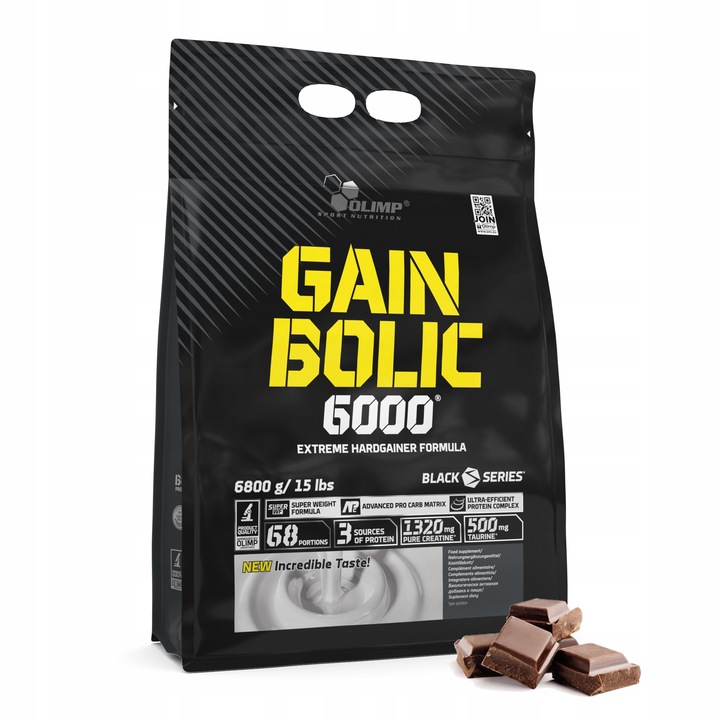 OLIMP GAIN BOLIC 6000 6800g GAINER MASA BIAŁKO