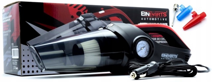 ODKURZACZ SAMOCHODOWY Z KOMPRESOREM POMPKA 12V