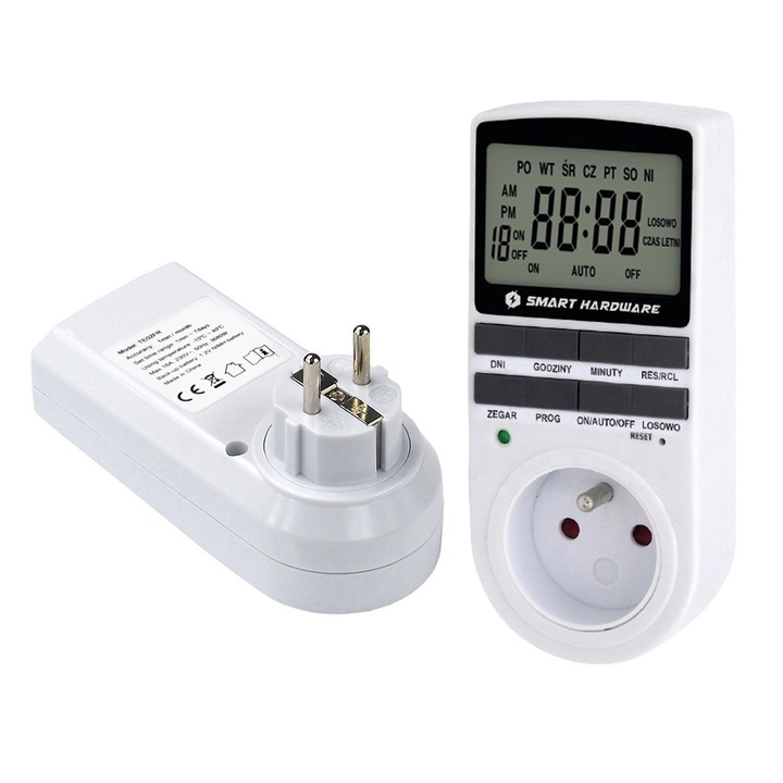 PROGRAMATOR CZASOWY WŁĄCZNIK WYŁĄCZNIK LCD CYFROWY HARMONOGRAM 7 DNI 10 UST