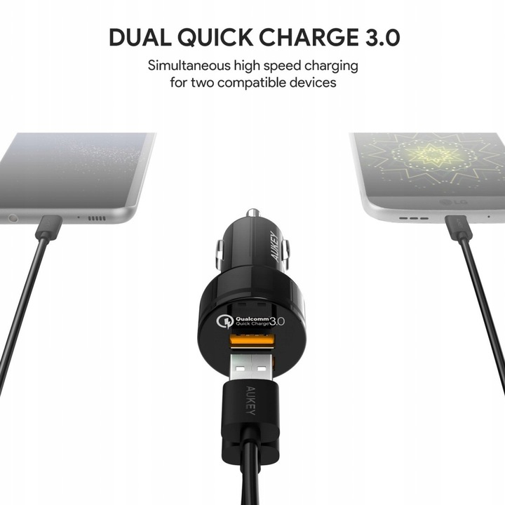 Ładowarka samochodowa Aukey CC-T8 2x USB 36 W