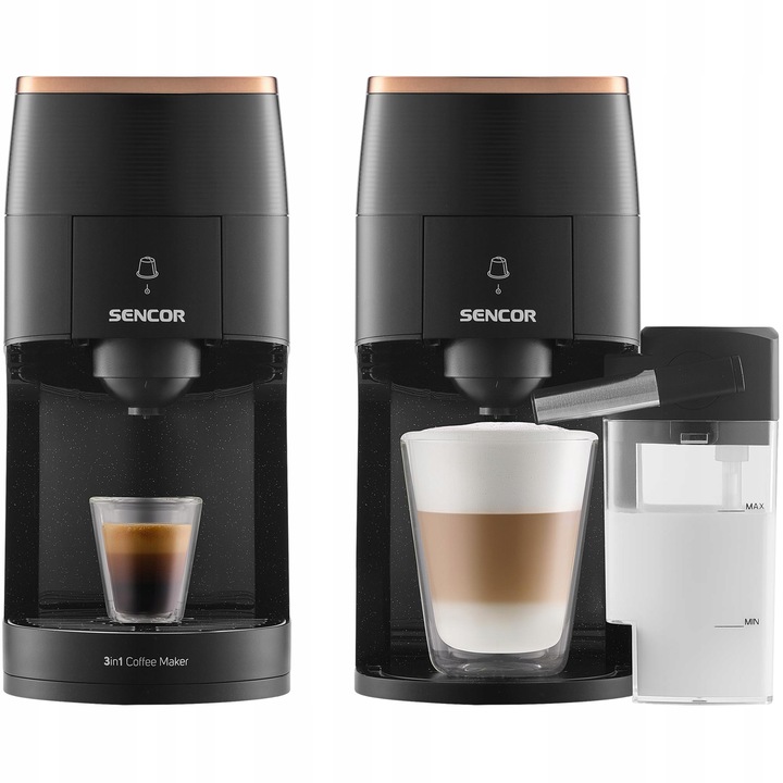 Ekspres do Kawy Kapsułkowy 3W1 Sencor SCC3000BK 1450W Nespresso Dolce Gusto