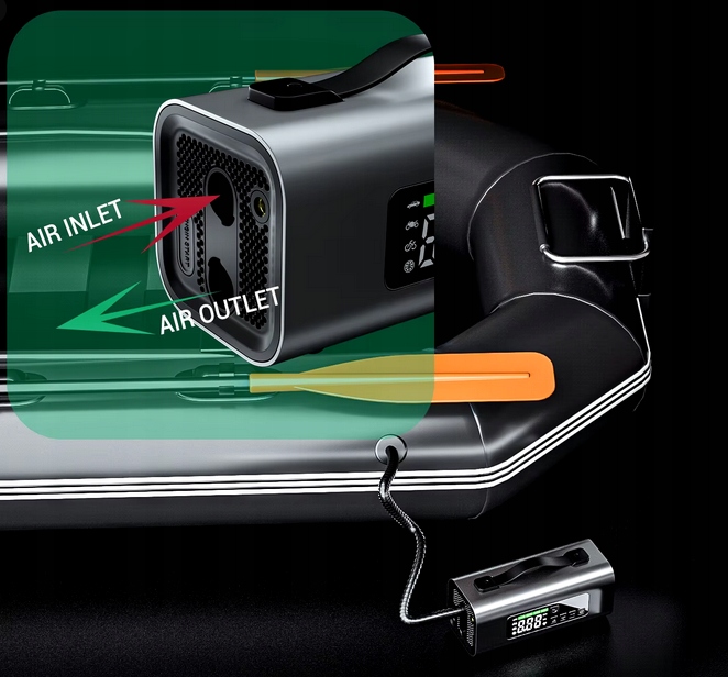 Jump Starter Booster Kompresor Samochodowy Dmuchawa Powerbank