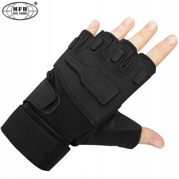 RĘKAWICE TAKTYCZNE BEZ PALCÓW PRO MFH Czarne XXL