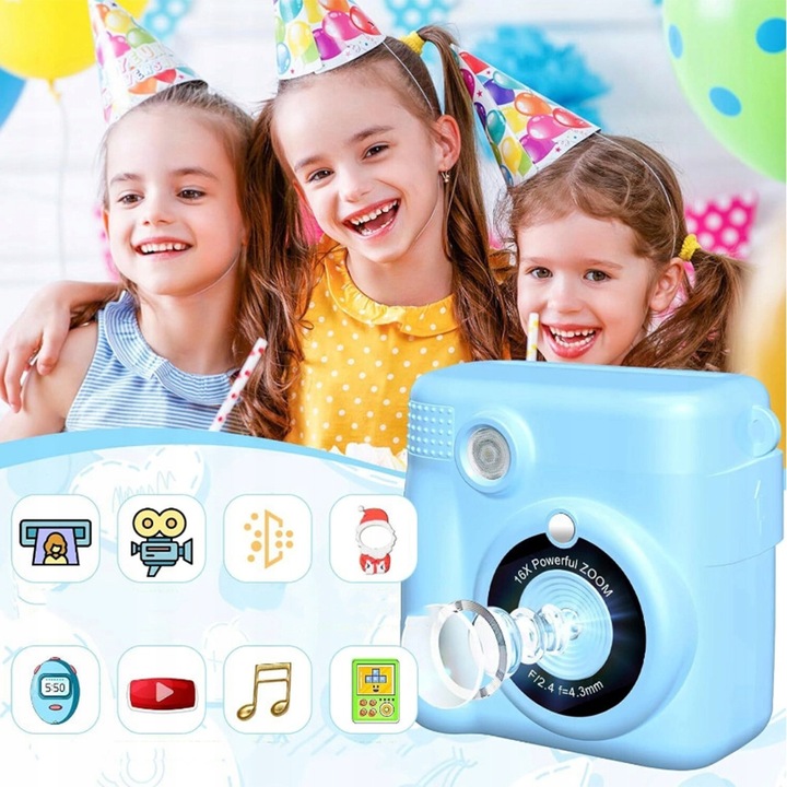 APARAT FOTOGRAFICZNY DLA DZIECI CYFROWY NATYCHMIASTOWY Z DRUKARKĄ + WKŁADY