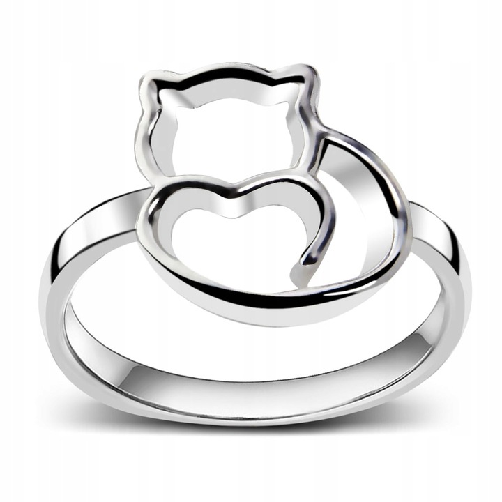 SREBRNY PIERŚCIONEK KOT KOTEK KOCIARY KOTKIEM 925