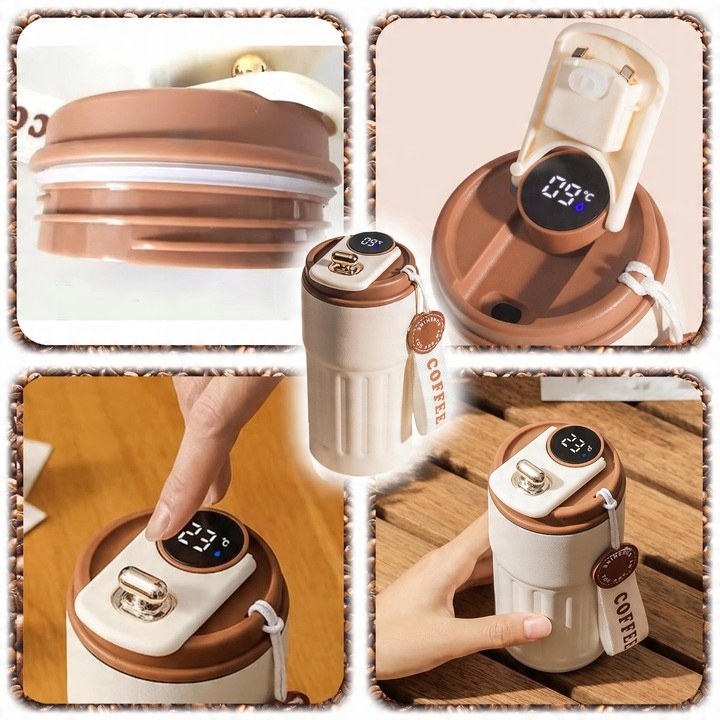 Kubek Termiczny Termos Kawa Herbata Wyświetlacz LED temperatura