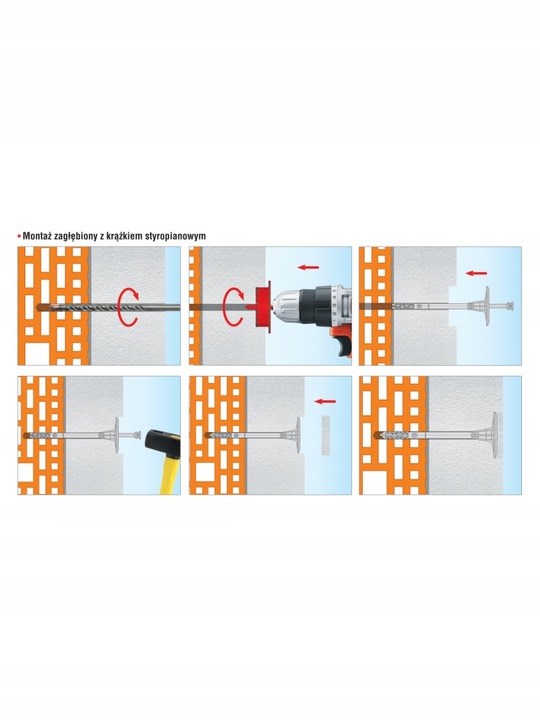 Kołki łączniki dyble izolacji do styropianu LTX fi 10 - 22 cm 100 szt.